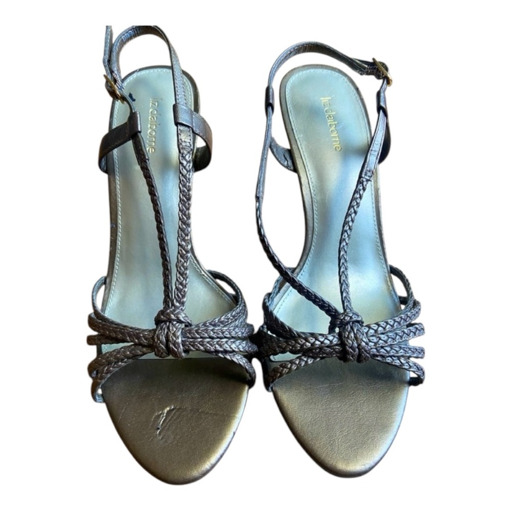 Liz Claiborne Women’s Braided Neutral Summer Heels - Size 10